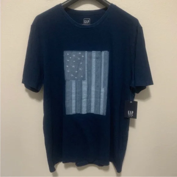 GAP Men's Denim Blue Flag Tee - Picture 2 of 4